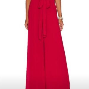 Andrea Iyamah Red Wide Leg Pants
